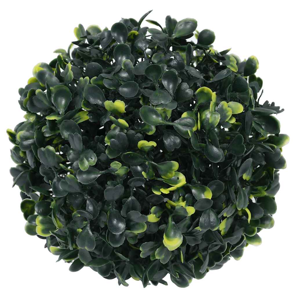 Kunstbuxusballen met LED-verlichting 2 st 22 cm groen