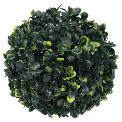 Kunstbuxusballen met LED-verlichting 2 st 22 cm groen