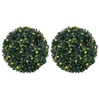 Kunstbuxusballen met LED 45 cm groen