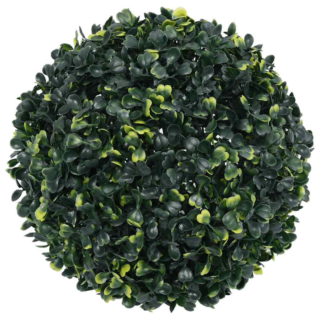 Kunstbuxusballen met LED-verlichting 2 st 45 cm groen