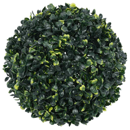 Kunstbuxusballen met LED-verlichting 2 st 45 cm groen