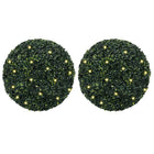 Artificial Boxwood Balls with LED Lights 2 pcs 52 cm green