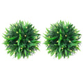 Kunstbuxusballen met LED-verlichting 2 st 30 cm groen