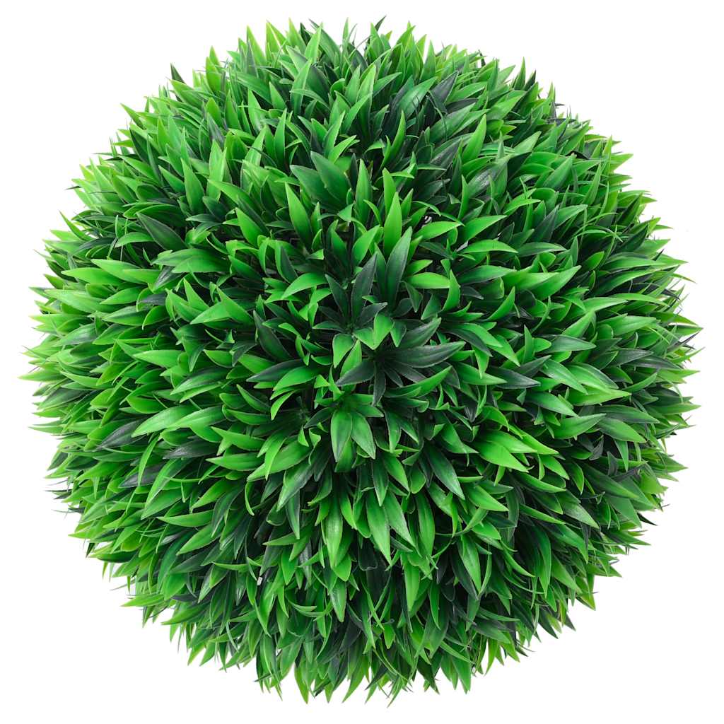 Kunstbuxusballen met LED-verlichting 2 st 38 cm groen