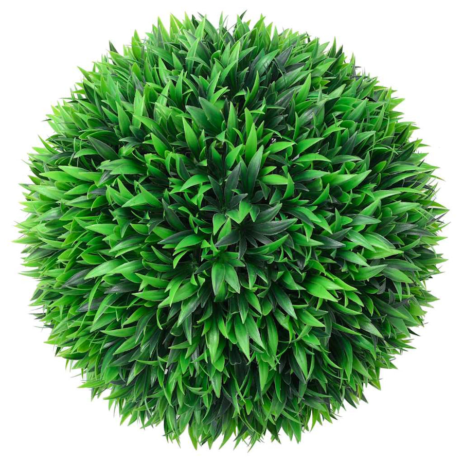 Kunstbuxusballen met LED-verlichting 2 st 38 cm groen