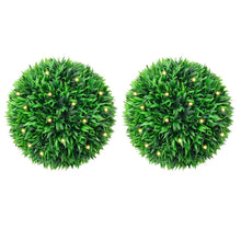 Kunstbuxusballen met LED-verlichting 2 st 47 cm groen