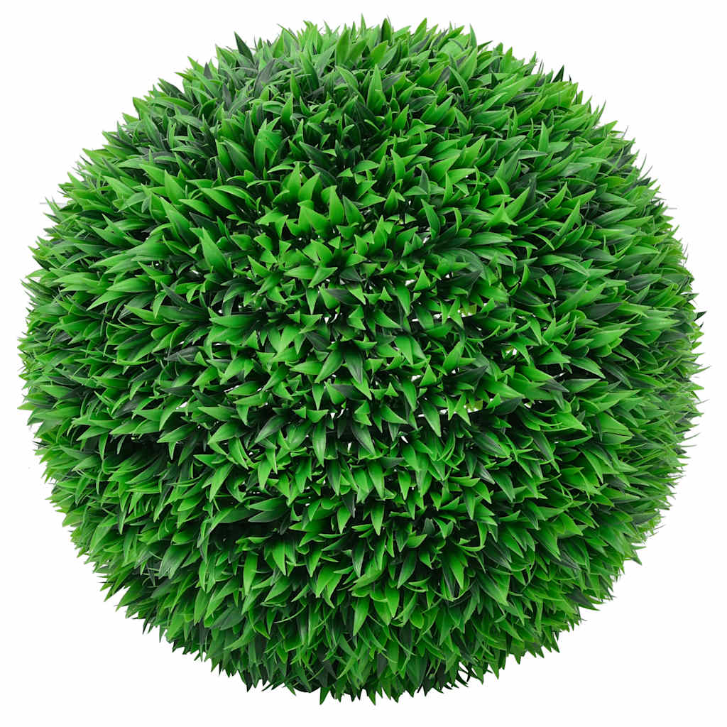 Kunstbuxusballen met LED-verlichting 2 st 55 cm groen