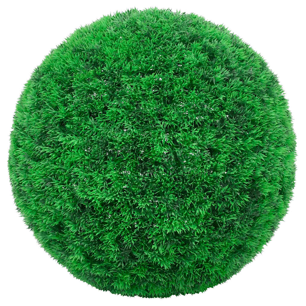 Kunstbuxusballen met LED-verlichting 2 st 27 cm groen