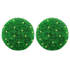 Kunstbuxusballen met LED 2 st 52 cm groen