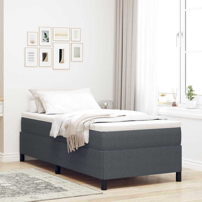 Boxspringbed Donkergrijs 90 x 190 cm Katoen Stof