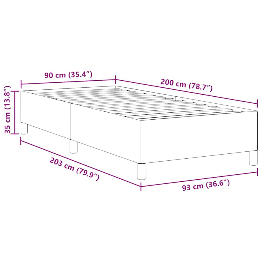 Bedframe Katoenen Stof 90 x 200 cm Crème
