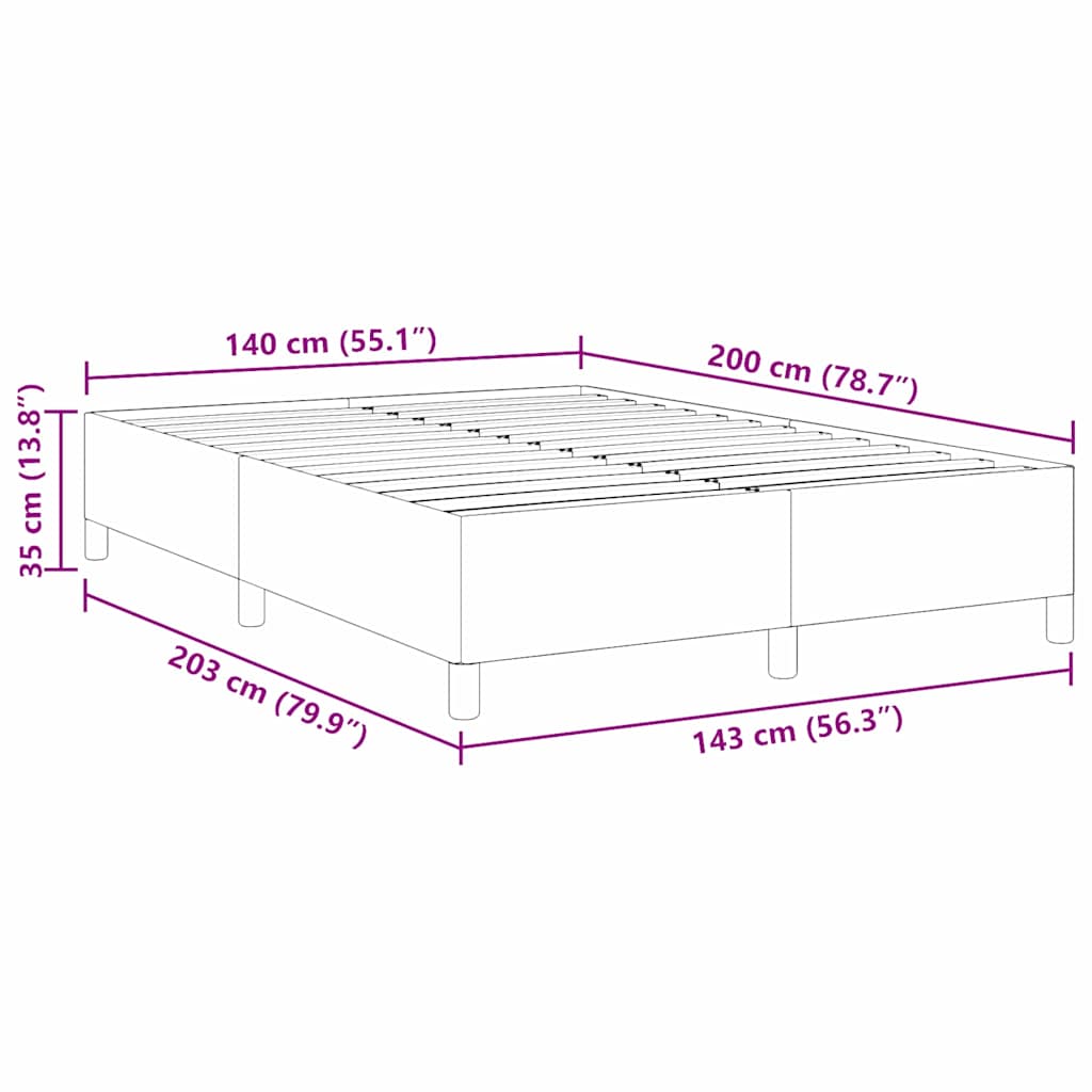 Boxspringbed Crèmekleurig 140 x 200 cm Katoen Stof