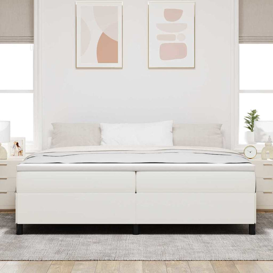 Bedframe Crème 200 X 200 Cm Katoenen Stof
