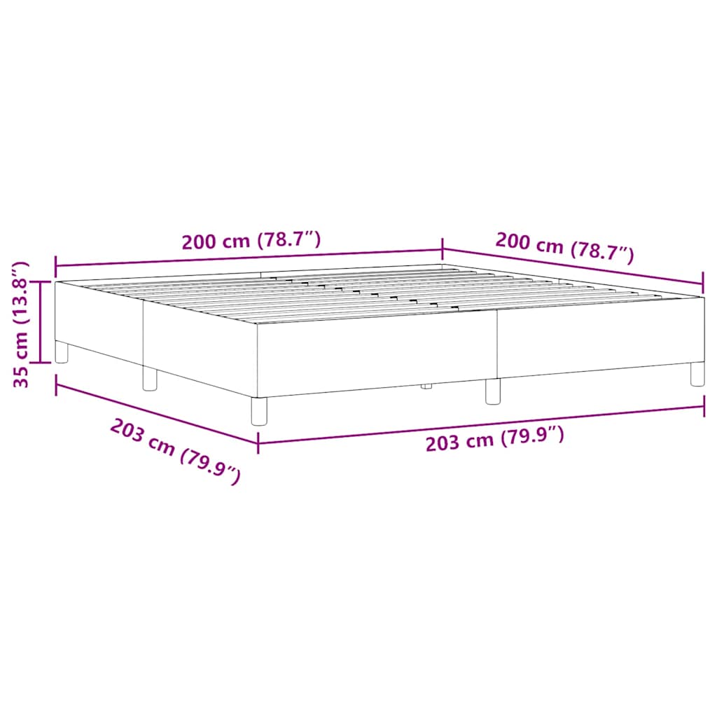 Bedframe Crème 200 X 200 Cm Katoenen Stof
