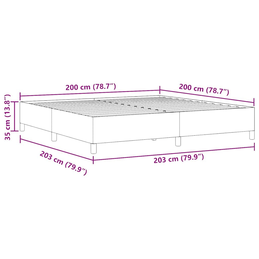 Bedframe Crème 200 X 200 Cm Katoenen Stof