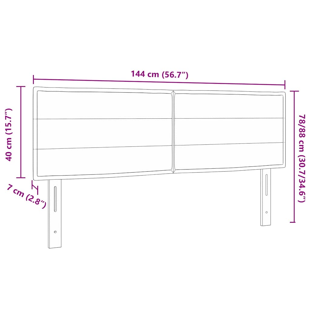 Hoofdbord Donkerbruin 144 cm Stof