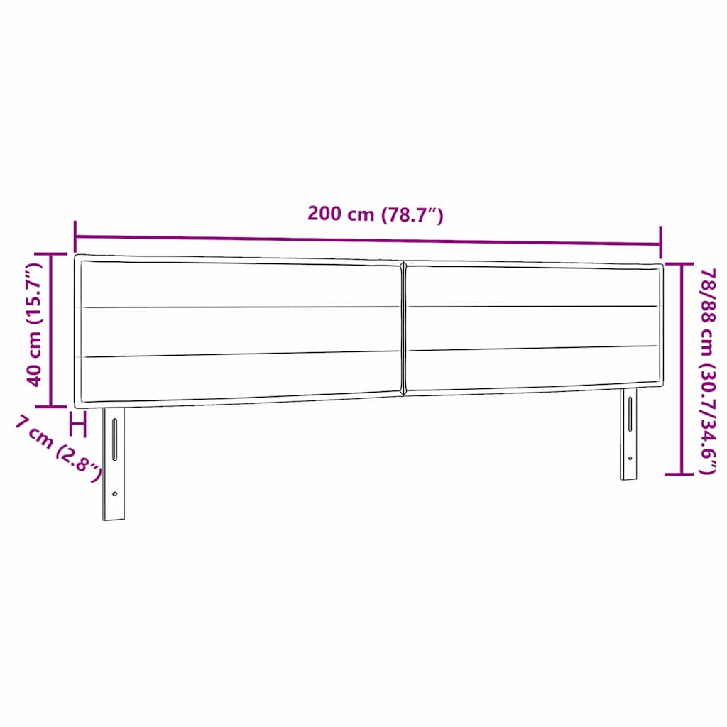 Hoofdbord Blauw 200 cm Stof