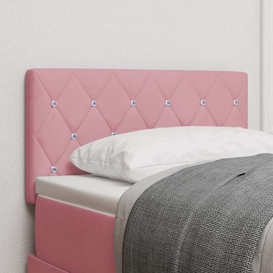 Fluwelen Hoofdbord Geruit met hoofdeinde Roze 80 cm Fluweel