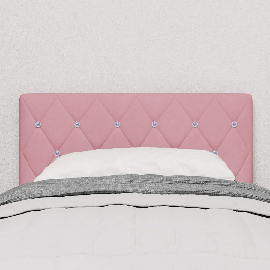 Fluwelen Hoofdbord Geruit met hoofdeinde Roze 80 cm Fluweel