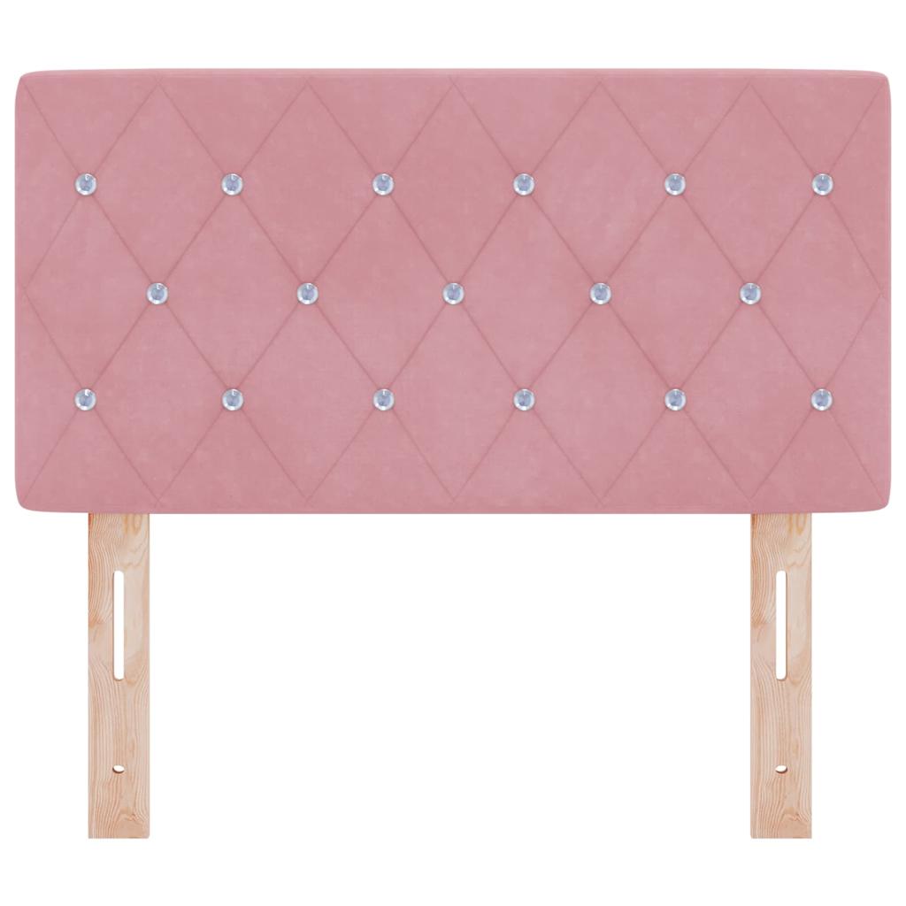 Fluwelen Hoofdbord Geruit met hoofdeinde Roze 80 cm Fluweel