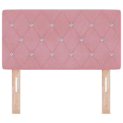 Fluwelen Hoofdbord Geruit met hoofdeinde Roze 80 cm Fluweel