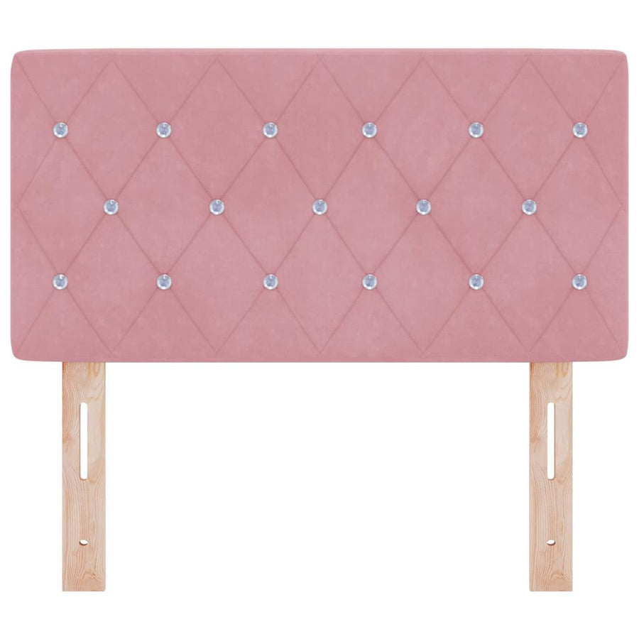 Fluwelen Hoofdbord Geruit met hoofdeinde Roze 80 cm Fluweel
