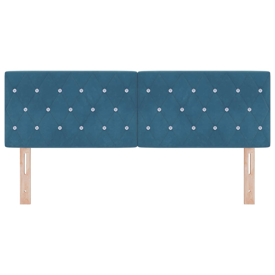 Hoofdbord met hoofdeinde Donkerblauw 144 cm Nep Leer