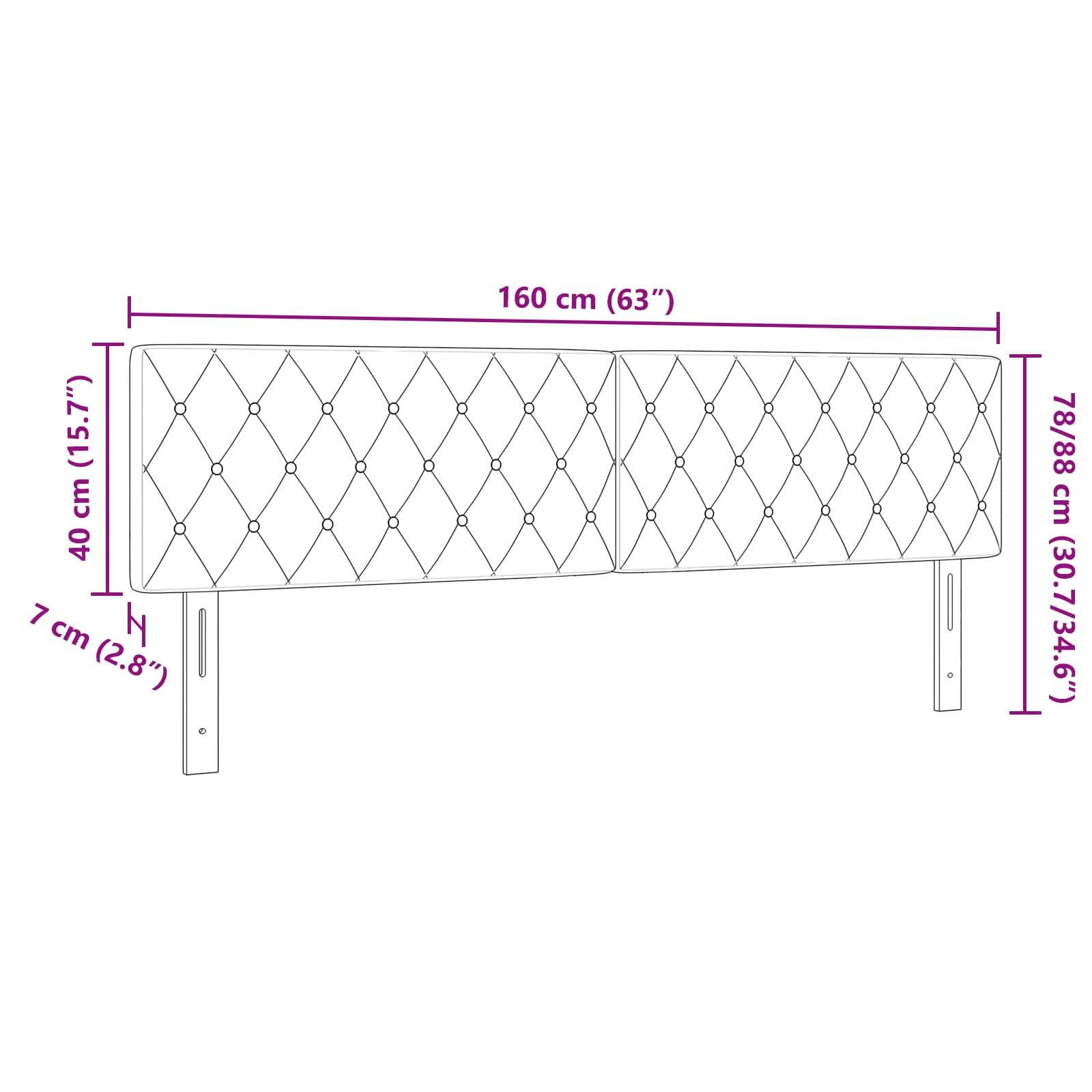 Hoofdbord Roze 160 cm Fluweel