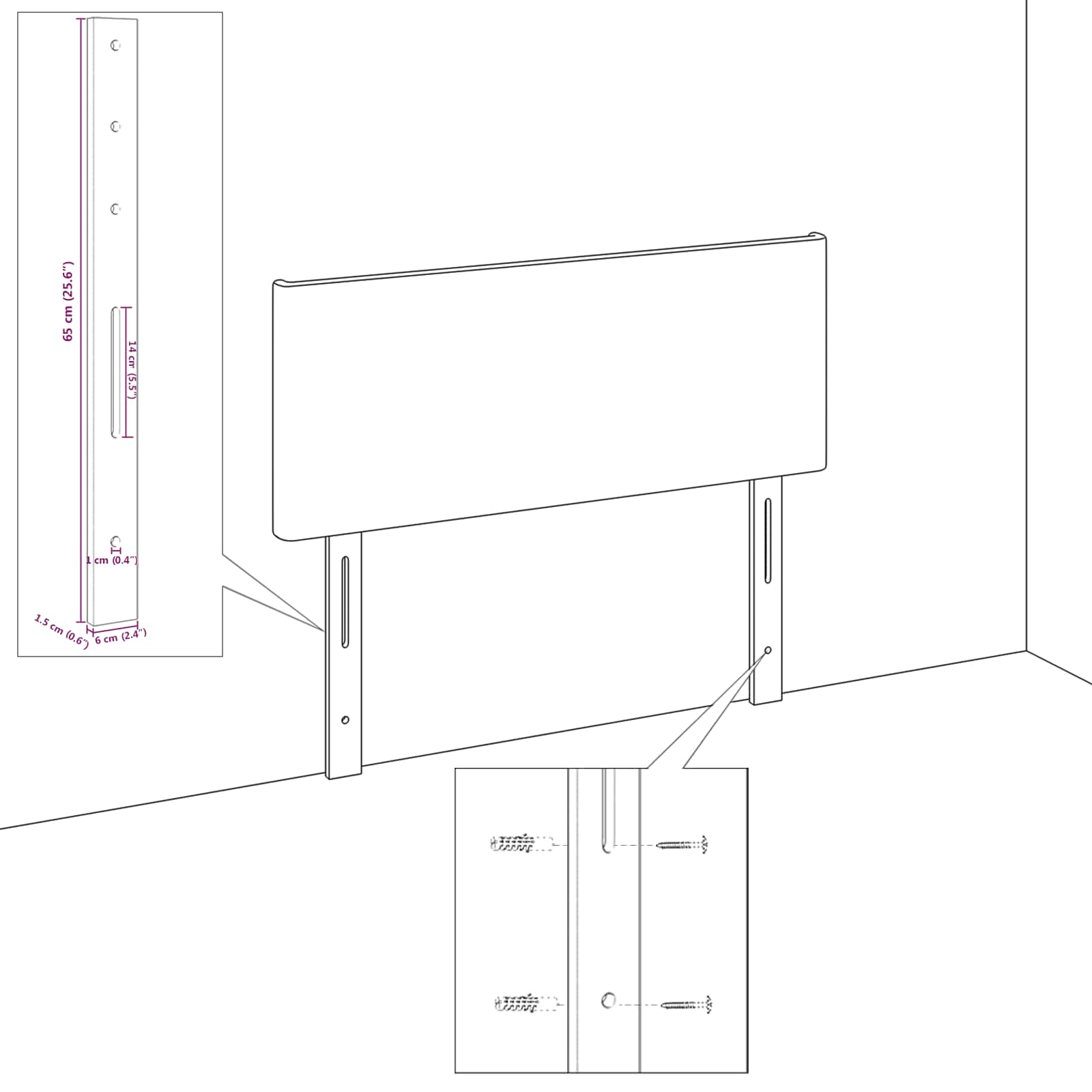 Hoofdbord Roze 160 cm Fluweel