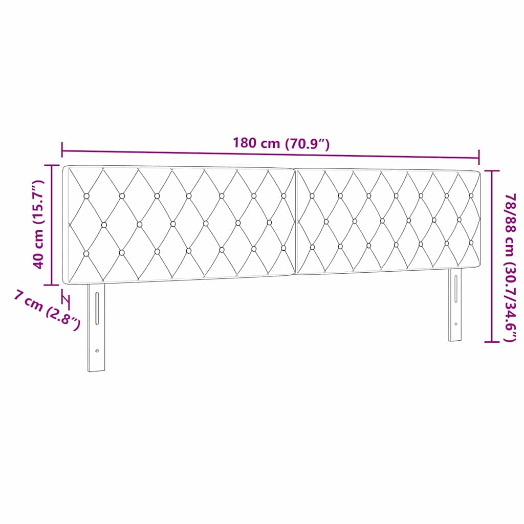 Hoofdbord Lichtgrijs 180 cm Fluweel