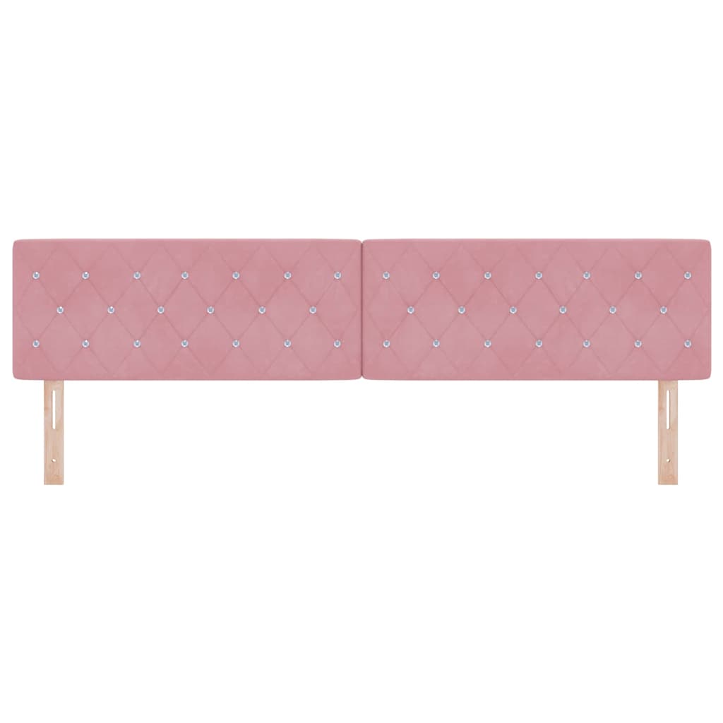 Fluwelen Hoofdbord Geruit met hoofdeinde Roze 200 cm Fluweel