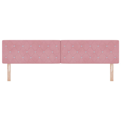 Fluwelen Hoofdbord Geruit met hoofdeinde Roze 200 cm Fluweel