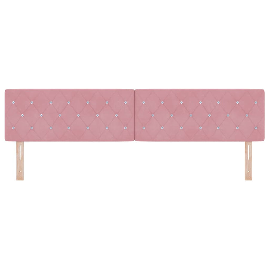 Fluwelen Hoofdbord Geruit met hoofdeinde Roze 200 cm Fluweel
