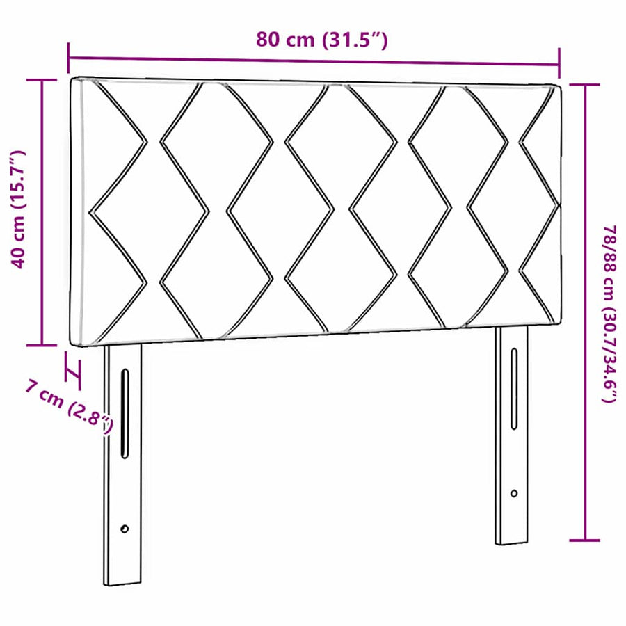 Hoofdbord met hoofdeinde Donkerbruin 80 cm Nep Leer