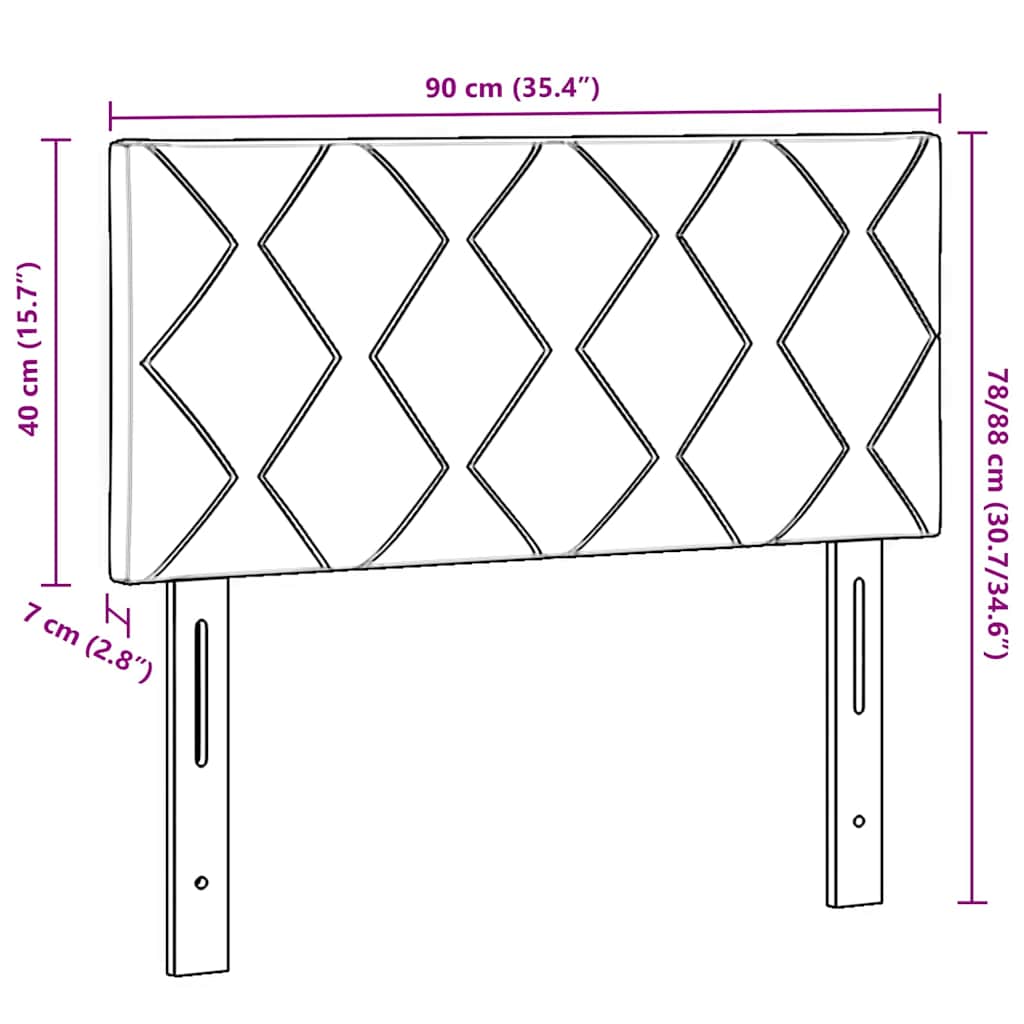 Hoofdbord met hoofdeinde Zwart 90 cm Fluweel