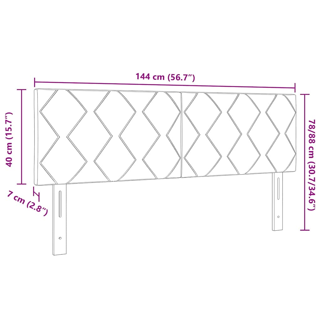 Hoofdbord Lichtgrijs 144 cm Stof