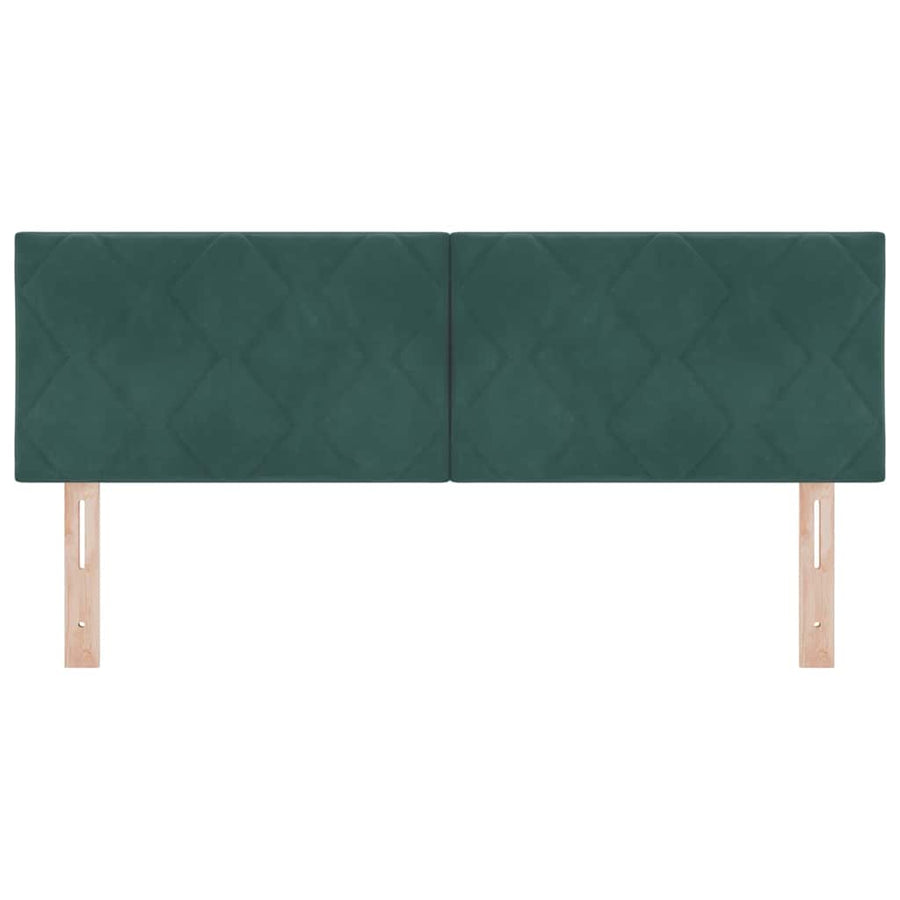 Hoofdbord Wandgemonteerd Geometrisch Donkergroen 144 cm Fluweel