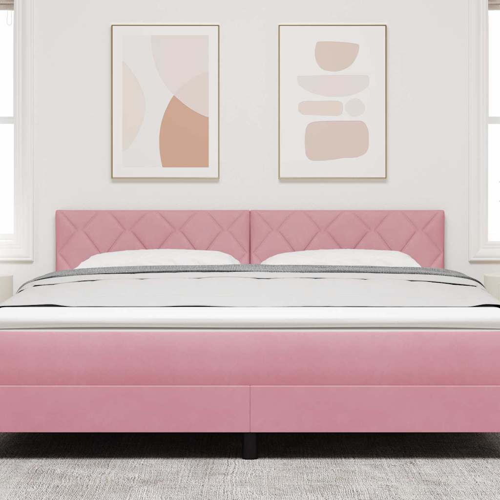 Hoofdbord met hoofdeinde Roze 180 cm Fluweel