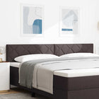 Headboard Dark Brown 200 cm Fabric