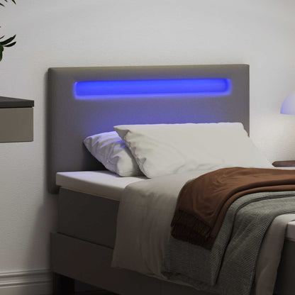 LED Hoofdbord Grijs 100 cm Nep Leer