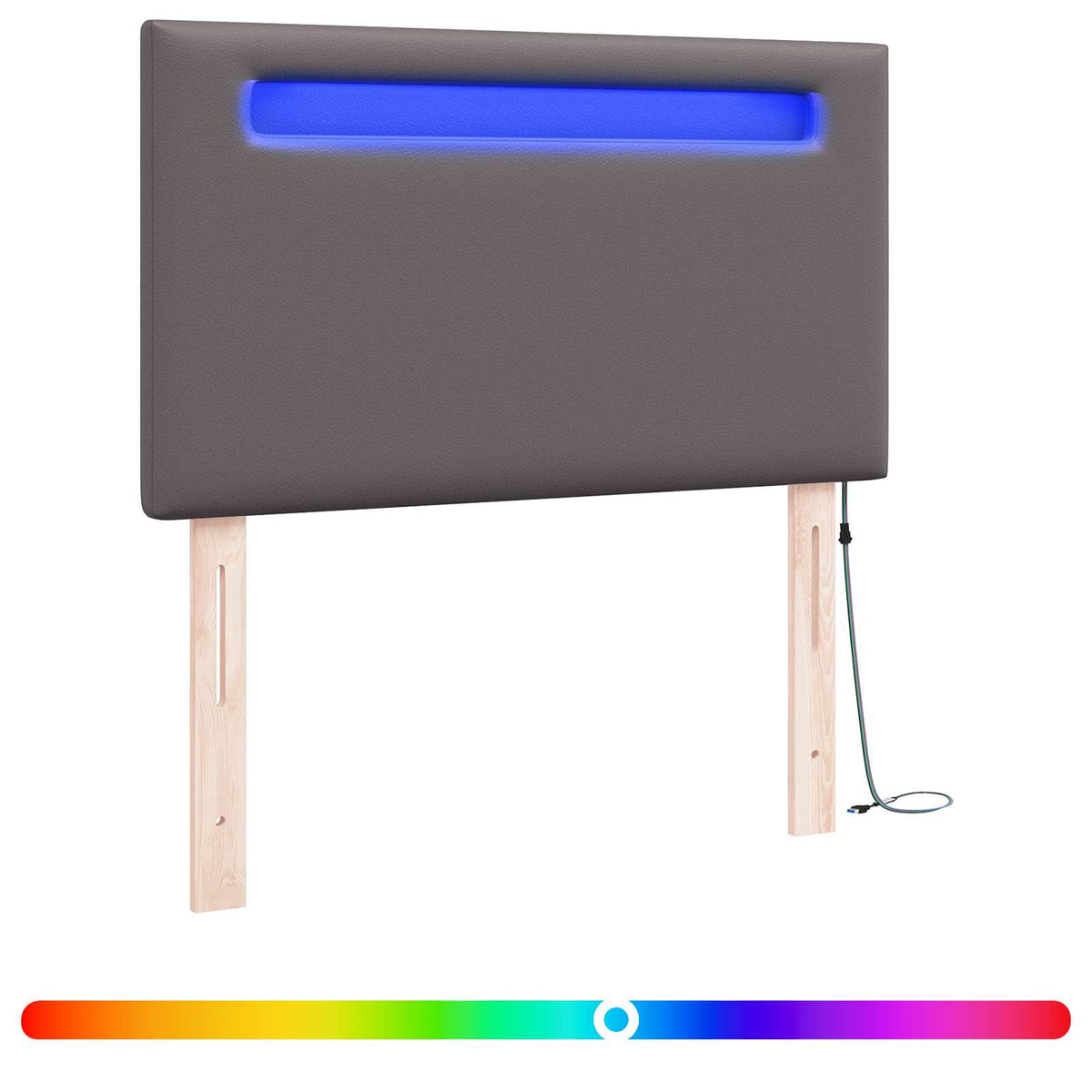 LED Hoofdbord Grijs 100 cm Nep Leer