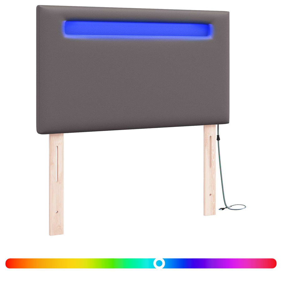 LED Hoofdbord Grijs 100 cm Nep Leer