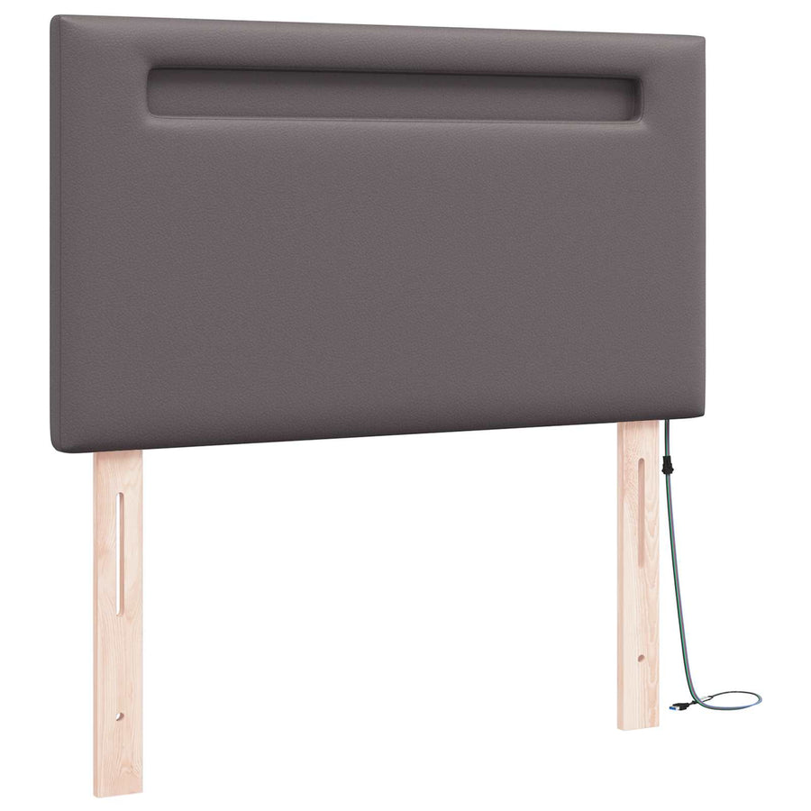 LED Hoofdbord Grijs 100 cm Nep Leer