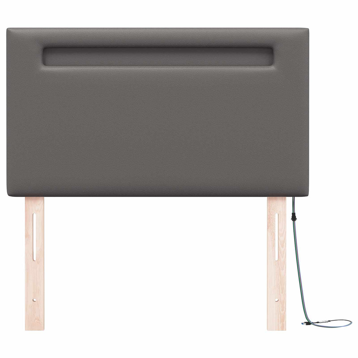 LED Hoofdbord Grijs 100 cm Nep Leer