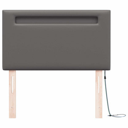 LED Hoofdbord Grijs 100 cm Nep Leer