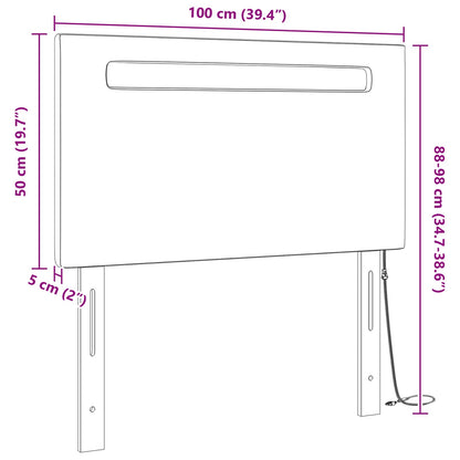 LED Hoofdbord Grijs 100 cm Nep Leer