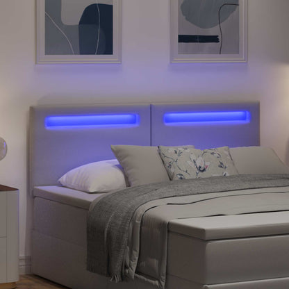 LED Hoofdbord Wit 144 cm Nep Leer