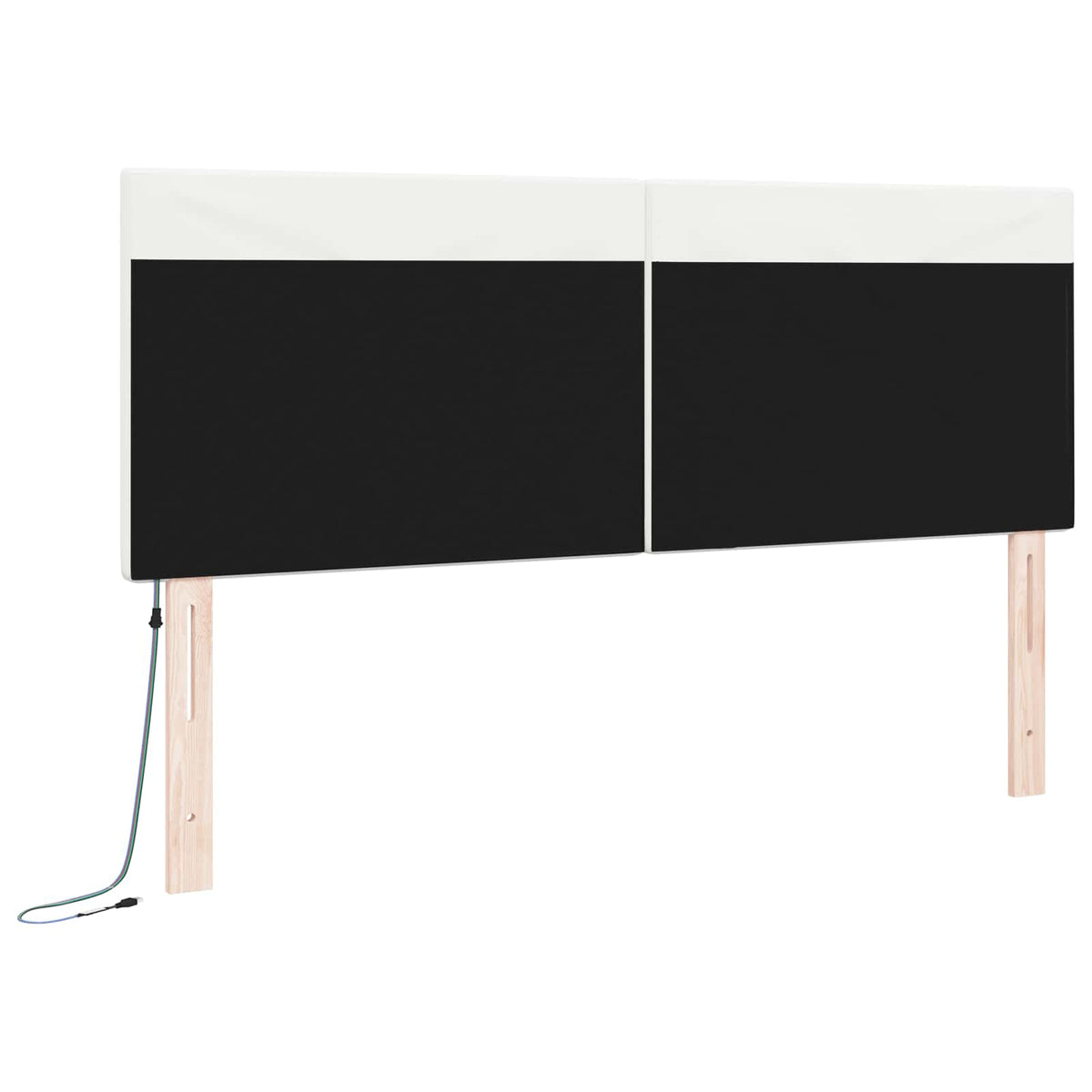 LED Hoofdbord Wit 144 cm Nep Leer