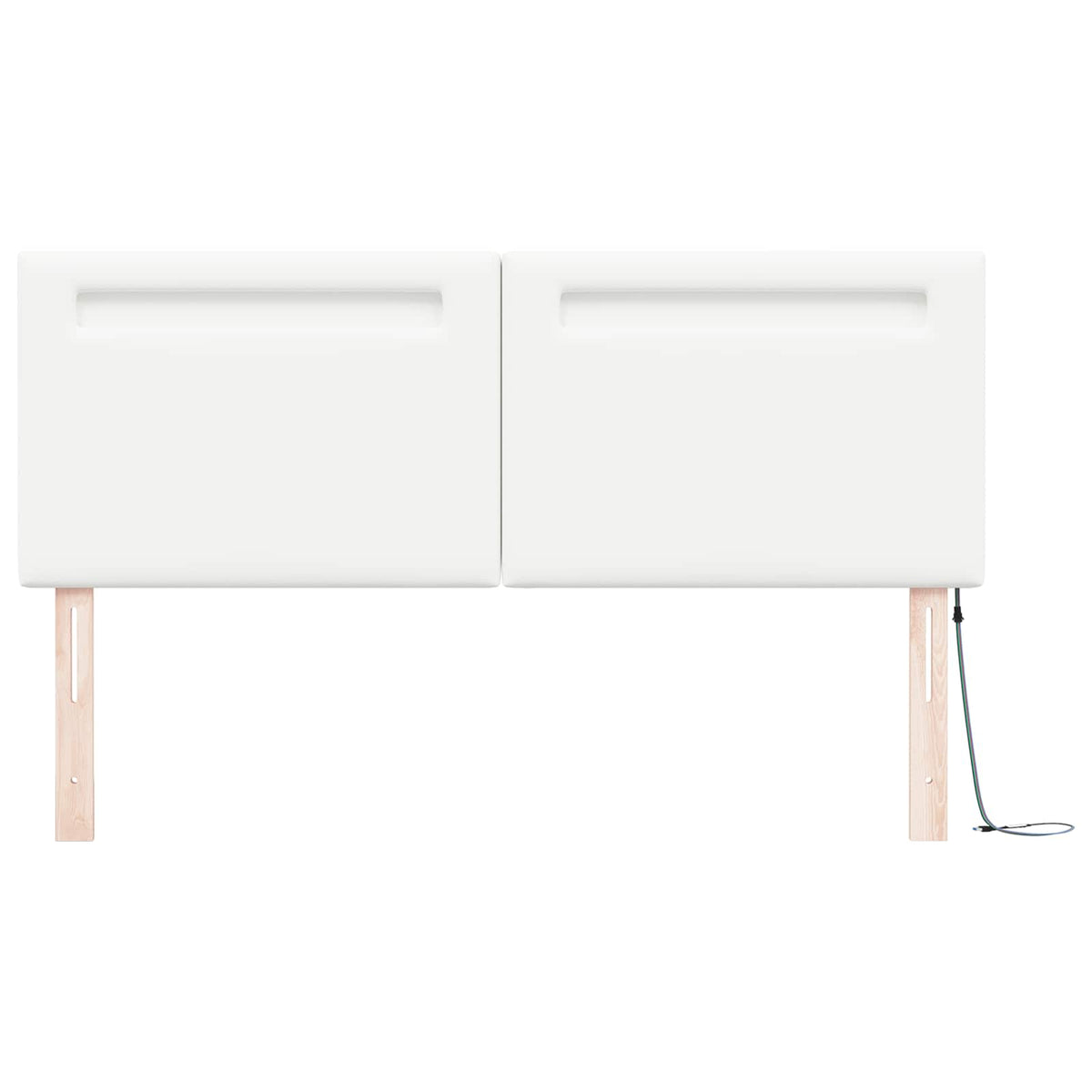 LED Hoofdbord Wit 144 cm Nep Leer
