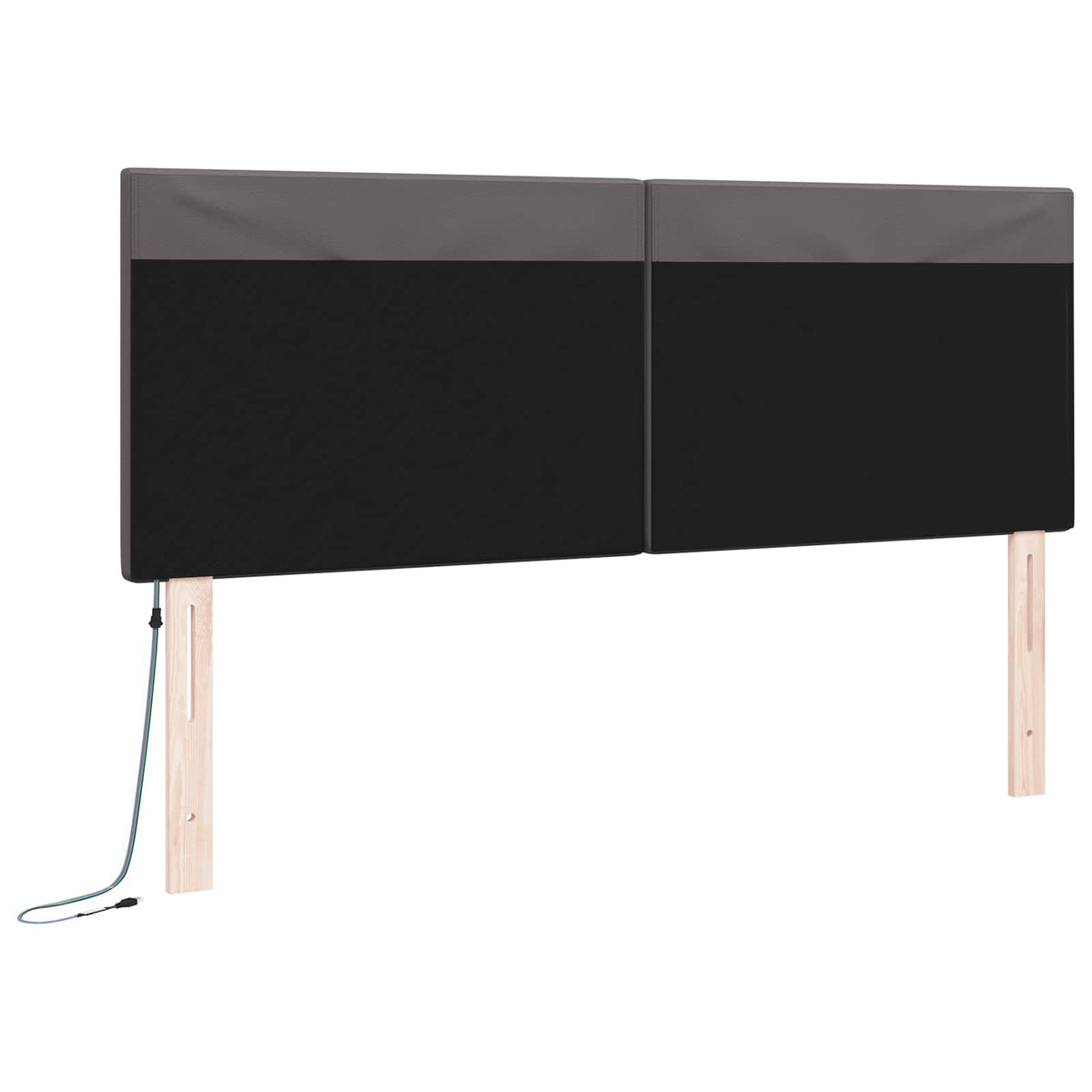 LED Hoofdbord Grijs 144 cm Nep Leer